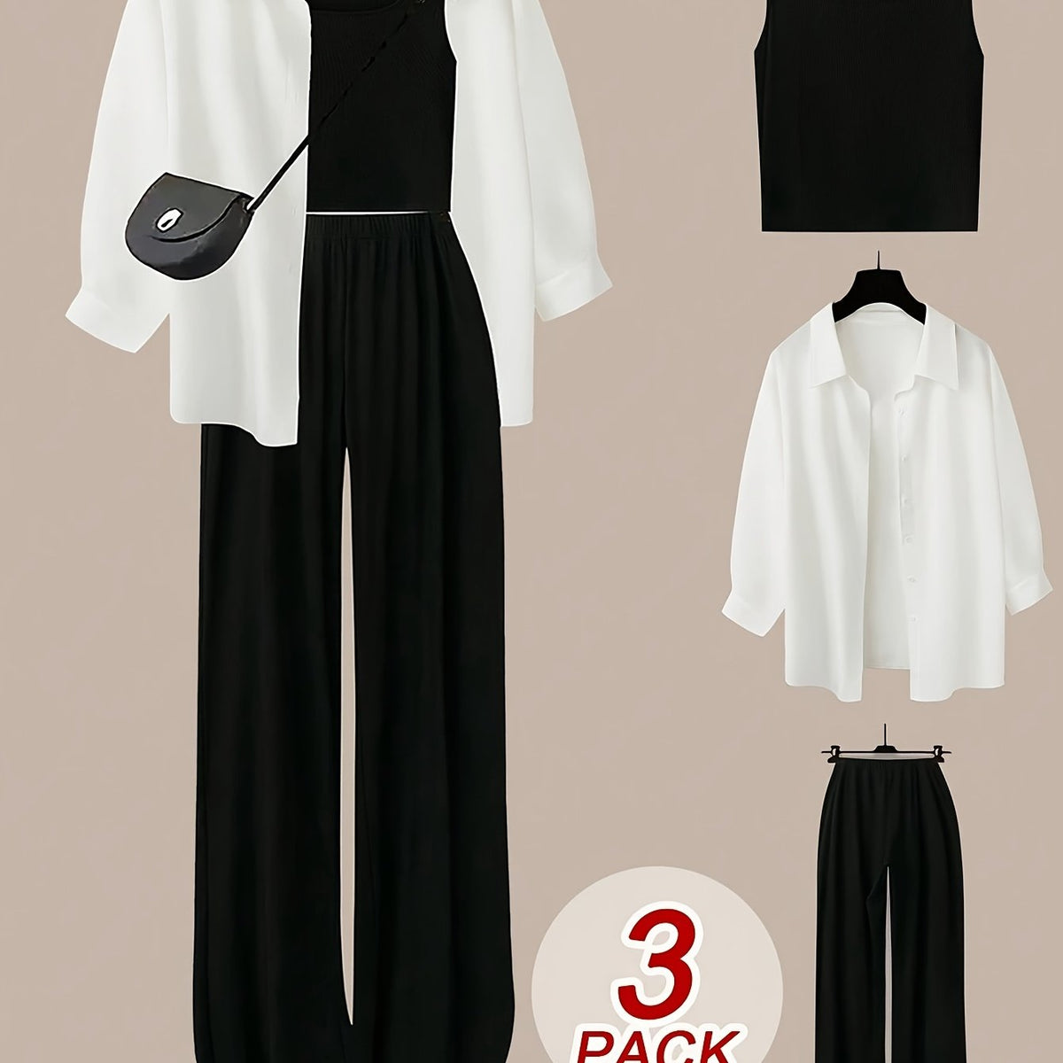 Women’s 3-Piece Pants Set – Casual Jacket, Vest & Trousers | Solid Color Polyester Outfit for Daily Wear (Spring/Summer)