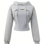Women’s Two-Piece Hoodie Set – Sweet & Spiky Streetwear Style | Casual Sports Pullover Top for Spring, Summer & Autumn 2025