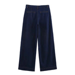 Women’s Loose Fit Denim Set – Button Down Shirt with Wide Leg Pants | Casual & Chic Spring Summer Outfit