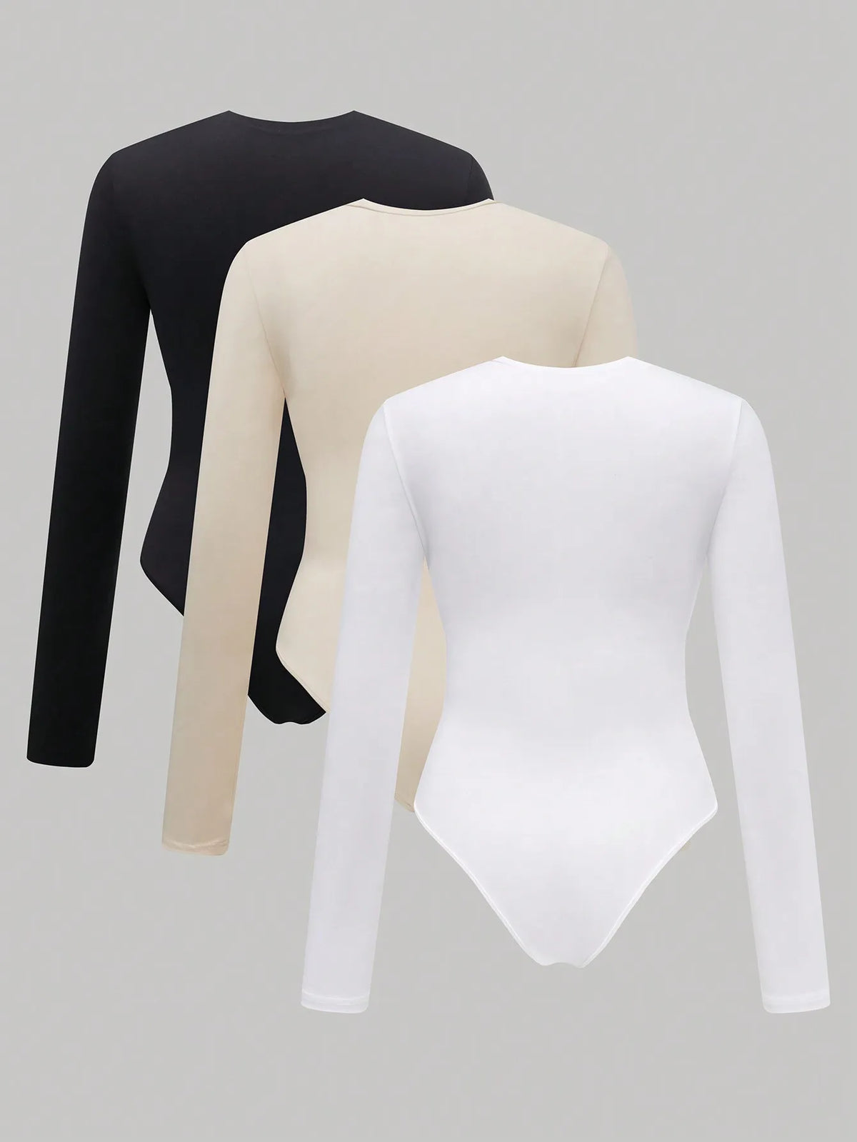 Women’s 3-Piece Casual Outfit Set – Solid Color Long Sleeve Knit Top with Jumpsuit & Cover | Spring Summer Fashion