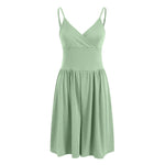 Women’s Casual Romper – Spaghetti Strap Sleeveless Backless Jumpsuit with Pockets | Solid Color Summer Playsuit