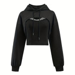 Women’s Two-Piece Hoodie Set – Sweet & Spiky Streetwear Style | Casual Sports Pullover Top for Spring, Summer & Autumn 2025