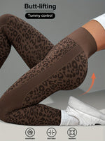 Yozy Women’s Leopard Print Yoga Pants – High Stretch Non-Slip Leggings with Elastic Waistband | Breathable Gym & Casual Fitness Pants