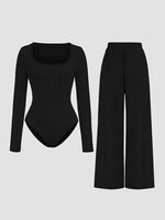 Girls’ Outdoor Two-Piece Set – Long Sleeve Top & Pants | High-Stretch Casual Outfit for Teens (14+ Years)