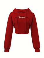 Women’s Two-Piece Hoodie Set – Sweet & Spiky Streetwear Style | Casual Sports Pullover Top for Spring, Summer & Autumn 2025