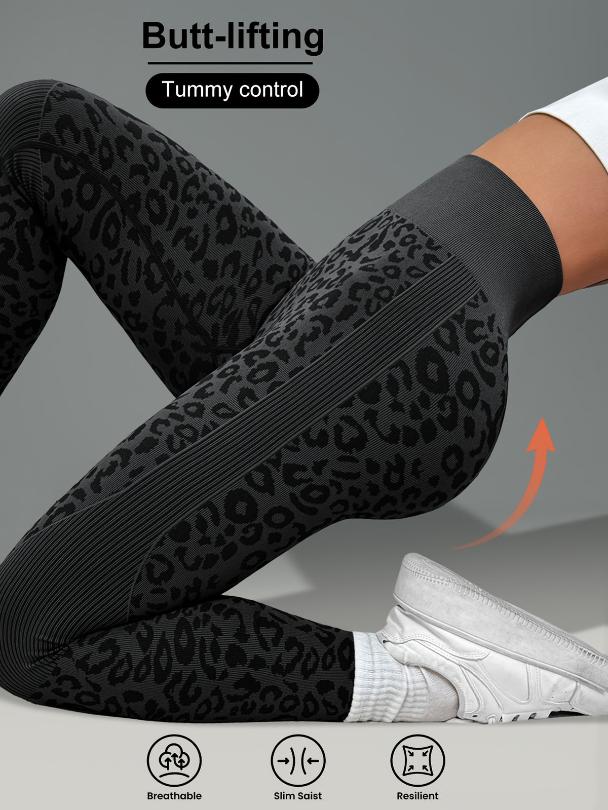 Yozy Women’s Leopard Print Yoga Pants – High Stretch Non-Slip Leggings with Elastic Waistband | Breathable Gym & Casual Fitness Pants