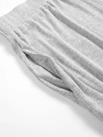 Women’s Summer Two-Piece Set – Thin Ribbed Button Vest with Wide Leg Pants | Casual Ice Sense Outfit