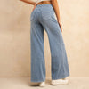 Women’s High-Waisted Wide-Leg Jeans – Light Blue Elastic Waist Denim Pants with Pockets | Casual Baggy Fit (Spring/Summer 2025)