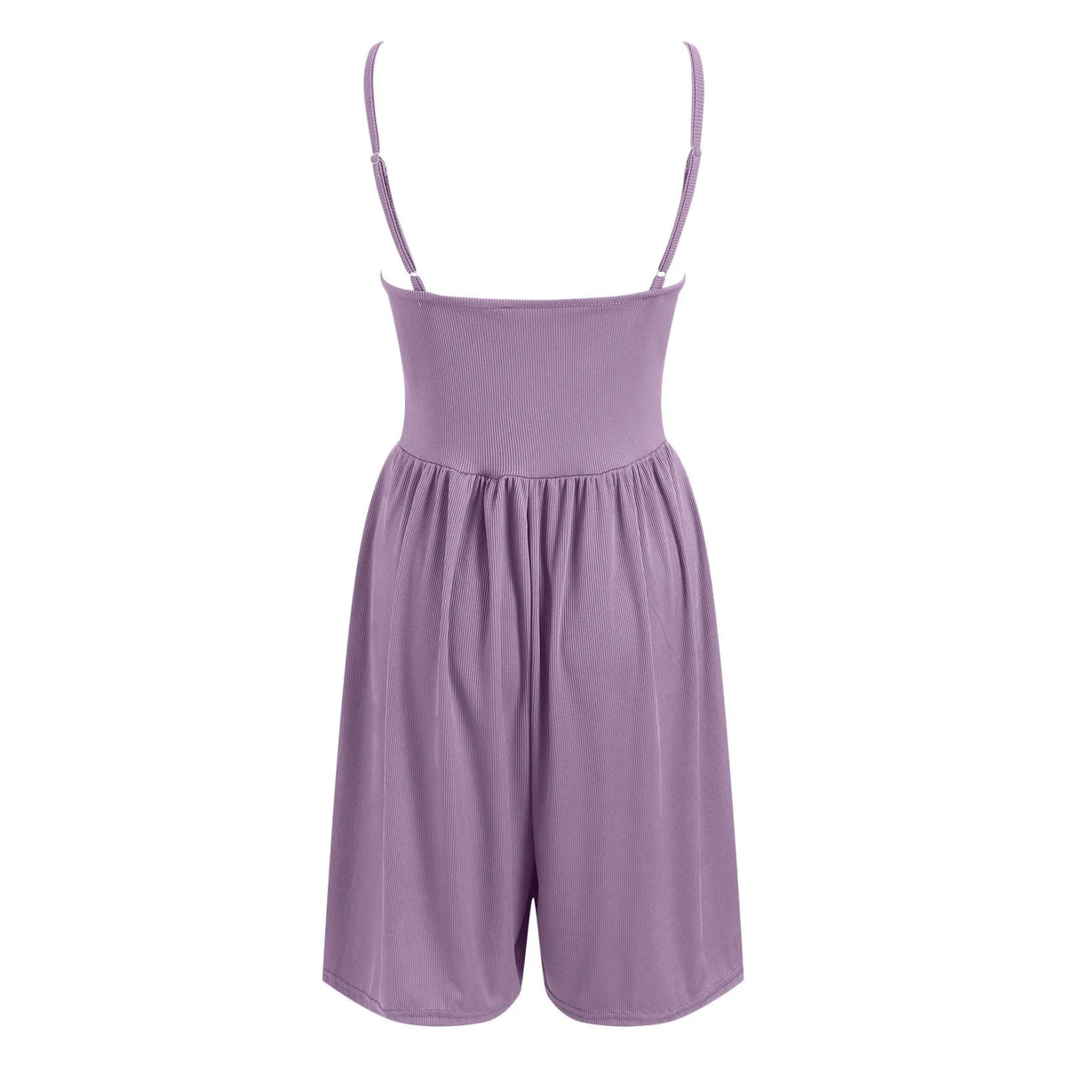 Women’s Casual Romper – Spaghetti Strap Sleeveless Backless Jumpsuit with Pockets | Solid Color Summer Playsuit